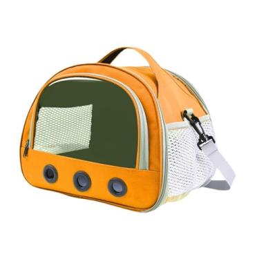 Imagem de Bothyi Portador de porco de cobaia portador de gaiola portador de gaiola Mesh respirável Small Animal Travel Bol, Laranja