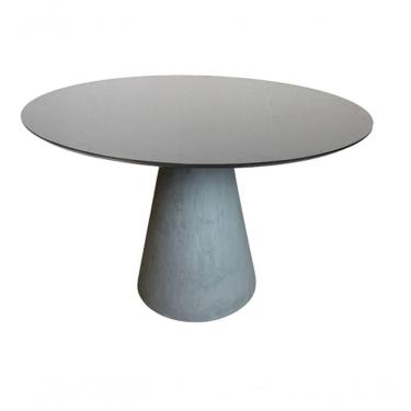 Imagem de Mesa De Jantar Cone Concreto 140 Cm Tampo Laqueada Cor Preto