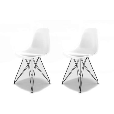 Imagem de Conjunto com 2 Cadeiras Eames Eiffel Branco e Preto