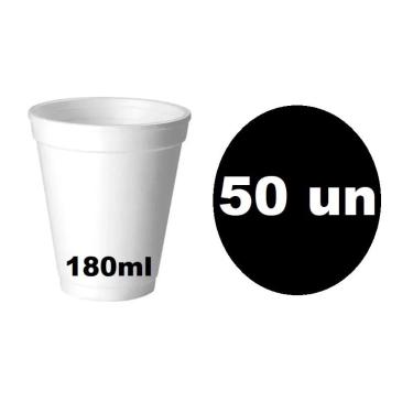 Imagem de Copo térmico Isopor p/ café, chá e caldos 180ml 50 unidades