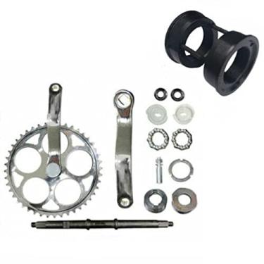 Imagem de CDHPOWER Kit de montagem de manivela larga de 3 peças 44T e suporte inferior BB - manivela de bicicleta motorizada de 2 tempos e 4 tempos