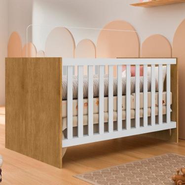 Imagem de Berço Sofá e Mini Cama 76x133x76 Cm Jujuba Marrom/Branco