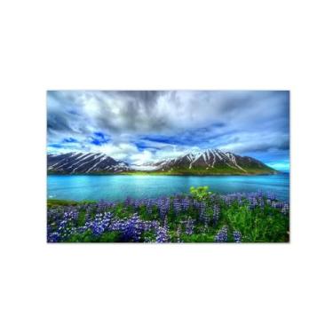 Imagem de paisagem imagens arte parede para decoração quarto sala estar-Flores Lago Cloud-Poster e impressões natureza 30x50cm Sem moldura