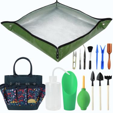 Imagem de Permade Kit De Ferramentas Para Suculentas Com Bolsa Organizadora - 13 Peças Jardinagem Interna | Mini Manuais Bolsa, Suprimentos Transplante Suculentas, Presente Jardineiros Que Cuidam Das Plantas