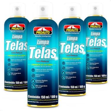 Imagem de Kit 4 Limpa Telas Uso Geral Auto Informática Proauto 150ml