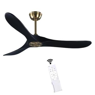 Imagem de Fanawi Ventilador De Teto De 52" Com 3 Pás E Sem Luz, Estilo Rústico De Fazenda, De Madeira, Embutido, Sem Luz, Com Controle Remoto Para Ambientes Internos/Externos - Operação Silenciosa De Alta Qu