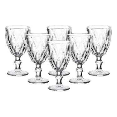 Imagem de Jogo 6 Taças Diamond Bico De Jaca Dourado Água Vinho 340ml(Incolor)