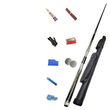 Imagem de Taco de Sinuca Profissional 1/2 Estrutura Taco de Bilhar de Bordo Canadense 147cm (58in) - Cabeça de Haste Não Intercambiável 10mm/11.5mm/13mm (B Tacos de bilhar e acessórios+ barril de tacos, 11.5mm)