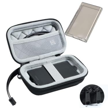Imagem de Capa protetora rígida para transporte, bolsa de armazenamento e capa de TPU macio para Sony Walkman NW-A306 NW-A307 NW-A300 Series Player Acessórios (caixa de armazenamento e capa preta transparente)
