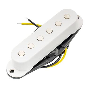 Imagem de Musiclily 52mm Cerâmico Strat Captador Single Coil Ponte Pickup para Guitarra Stratocaster, Branco