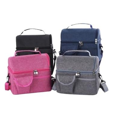 Imagem de Bolsa Térmica Grande com Alça Ajustável, Lancheira Fitness, Ideal para Marmitas Lanches Frutas Bebidas, Trabalho Passeio Academia Escola Faculdade, Qualidade Premium (Cores Sortidas)