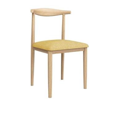 Imagem de Cadeira de jantar ergonômica com acolchoamento confortável e design resistente (cinza [almofada de tecido amarelo])