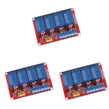 Imagem de Placas do Módulo do relé do Optoacoplador de 5V 4 Canais 3pcs Com Isolamento do Fotoacoplador do Remendo, Suportando AC250V 10A e DC30V 10A Carga Comum Interface