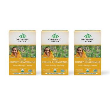 Imagem de Tea ORGANIC INDIA Tulsi Honey Camomile Stress Relief 18 sacos