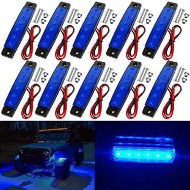 Imagem de Pacote com 10 luzes LED de faixa de rocha, à prova d'água, luzes interiores exteriores de carro, kits de iluminação para carrinho de golfe, Jeep Wangler, caminhão off-road, Ford, RV, UTV, ATV, RZR,