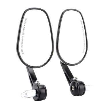 Imagem de Espelhos retrovisores universais retrô pretos para motocicletas 7/20.3 cm 22 mm para Sportster 883 Dyna Touring Glide Chopper ATV Cafe Racer Z1000 Z750 para CB1000R CB600F