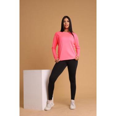 Imagem de Camiseta Manga Longa Feminina Moda Fitness Roupa De Academia - Jinking
