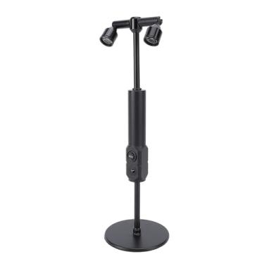 Imagem de Lâmpada de Mesa LED Com Construção de Ferro, Luz Amarela Quente, Design de Luzes Duplas, Portátil e Compacto, Ideal para Várias Configurações, Quarto, Restaurantes e Mais,