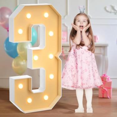 Imagem de Letreiro LED com letras e números, letreiro com alfabeto alimentado por bateria para iluminação noturna, casamentos, aniversários, festas, luzes de Natal ou decoração de casa (branco quente)