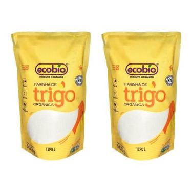 Imagem de Kit 2 Farinha De Trigo Tipo 1 Orgânica Sem Soja Ecobio 1Kg