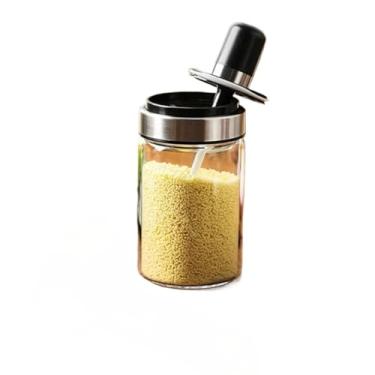 Imagem de Conjunto Galheteiro Garrafa de Vidro 500ML E Porta Tempero com Colher Condimento Sal Açúcar(Pota Condimento 240ML)