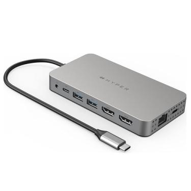 Imagem de Hyper Drive M1 M2 MacBook Pro USB C Hub - Hub USB 10 em 1 Dual 4K HDMI, Ethernet, USB-A, adaptador USB C, 100W PD, MicroSD/SD, conector de áudio - Compatível com MacBook Pro/Air, Windows PC,