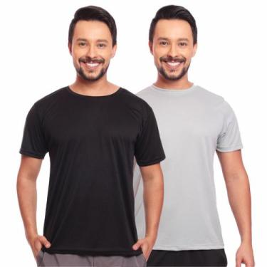 Imagem de Kit 2 Camisas Masculina Manga Curta Dry Fit Proteção Uv - Brás e Cia, 