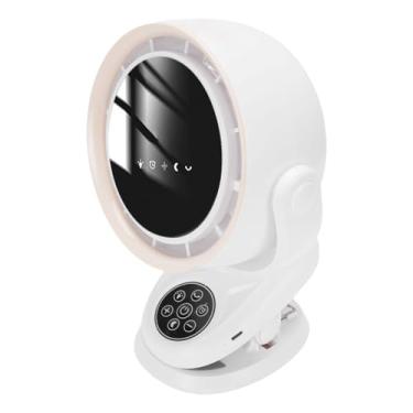 Imagem de Ventilador de Acampamento Portátil Com Luz da Noite LED de Pinça, Timer Controle Remoto de Controle Automático de 5 Velocidades de Mesa Ajustável para o Quarto de Viagem Ao Ar