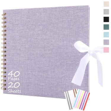 Imagem de Ayorasly Álbum De Recortes Faça Você Mesmo, Fotos Com Capa Linho 8×8 40 Páginas Brancas Em Branco, Suprimentos Roxos, Livro Memórias Para Bebês, Festa Casamento, Formatura E Viagem