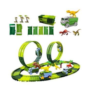 Imagem de Crianças Elétricas Dinossauro Pista Brinquedo Carro Conjunto De Trem E