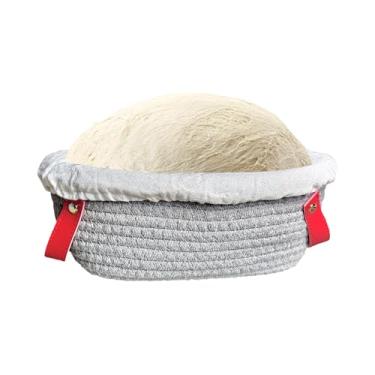 Imagem de Cestas De Fermentação Para Panificação | Tigela Para Pão Com Forro,Bacia de Corda de Algodão Reutilizável para Exibição Mesa Servir Cozinha Piquenique Acampamento