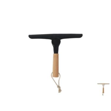 Imagem de Rodo De Pia Rodinho Limpa Vidro Articulável Cabo Bambu Natural Incliná