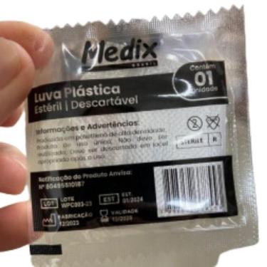 Imagem de Luva Plástica estéril descartável medix