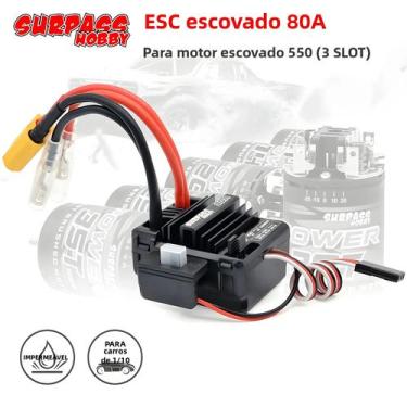 Imagem de ESC Escovado À Prova D'água 80A Para Carro RC 1/10 1/12 Wltoys 144001 