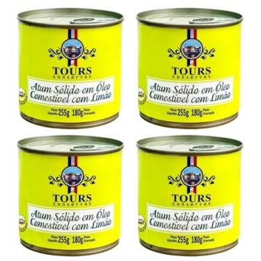 Imagem de 4X Atum Sólido com Limão Tours Conservas 255g