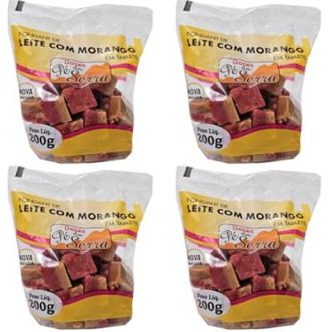 Imagem de 4 Saquinho de Doce de Leite de Minas Gerais com Morango 200g