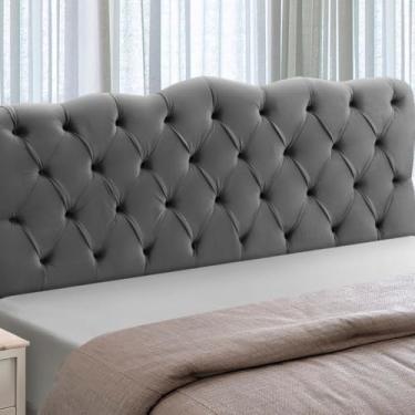 Imagem de Cabeceira Cama Box Estofada Madeira Queen Size Atena (Cinza)