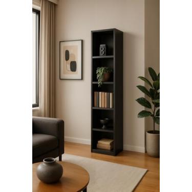 Imagem de Armário Colmeia Com 5 Nichos Multiuso Quarto Sala Escritório Livros Preto Cód.305