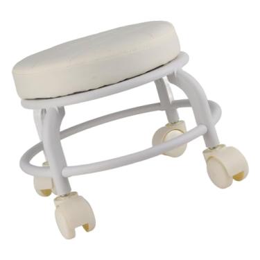 Imagem de aqxreight Rolando As Rodas de Alta Densidade Otomana de Alta Densidade Double Camadas de Apoio para Os Pés para a Cor do café do Escritório da Família Com Suporte de esponja. Rolando Otomanfootrest Stoolscoot Stooll Rolling (Bege)