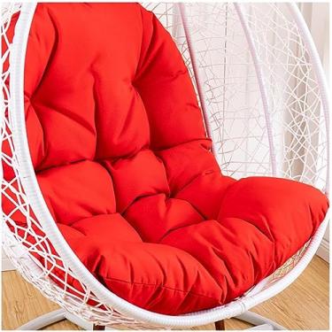 Imagem de Almofada De Cadeira Suspensa Ao Ar Livre à Prova D'água Grossa, Substituição Resistente Ao Sol Para Cadeira De Balanço Egg Hammock, Almofada De Assento De Cesta Suspensa, Red