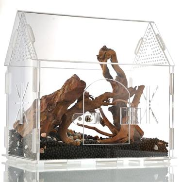 Imagem de Gabinete de aranha saltadora estilo celeiro de fazenda, caixa de tarântula, terrário de répteis de acrílico com porta frontal para samambaias, suculentas, lagarto, louva-a-deus, caracóis, lagartixas