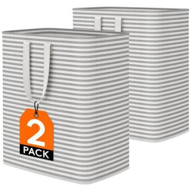Imagem de Cesto de roupa suja Lifewit Large Dobrável 100L x 2 Cinza