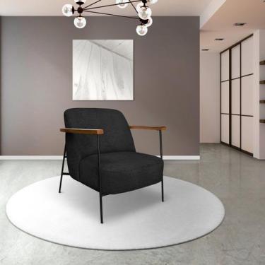 Imagem de Poltrona para Sala de Estar Elhiz Linho Boucle - Spezzia Decor