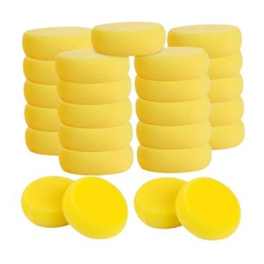 Imagem de oshhni 25 peças de esponjas redondas para pintura infantil, acessórios para casa, ferramentas de desenho, esponjas amarelas para, meninos e crianças