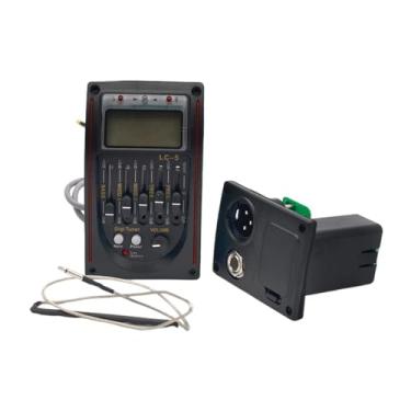 Imagem de Amagogo Pré-amplificador equalizador afinador digital captador faça você mesmo atualização controle de volume LC-5-rd/LC-5-bu guitarras clássicas display LCD, Vermelho