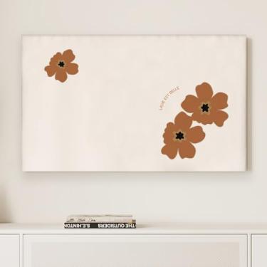 Imagem de Capa de TV Elástica Universal Protetor de Tela de TV Simples Artístico Capa Decorativa À Prova de Poeira e à Prova de Sol Capa para LCD LED Interior Quarto Sala de Estar Decoração-Bege-5||55-65