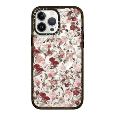 Imagem de CASETiFY Capa Impact para iPhone 13 Pro Max [proteção contra quedas de grau militar de 2,5 m 4X/compatível com Magsafe] - Vintage Flower Monday - Preto transparente