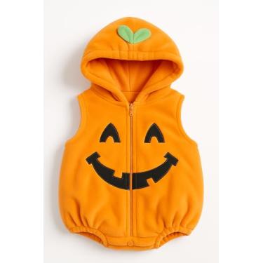 Imagem de stylesilove Halloween Kid Fleece Pumpkin Costume Comfy Jumpsuit (80/6-12 Months)