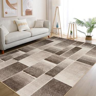 Imagem de Tapetes de área grande, decoração de piso de patchwork geométrico moderno para quarto, tapete estético, coleção Rockwood, tapetes internos para sala de estar, sala de jantar, berçário, escritório