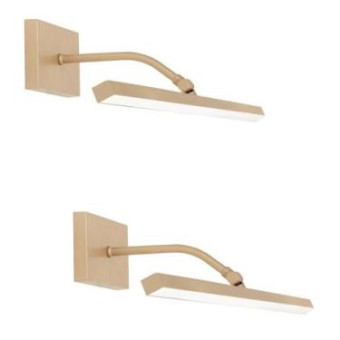 Imagem de Kit 2 Arandelas Luminária Quadro Led 3000K Champagne 110V - Single Lig